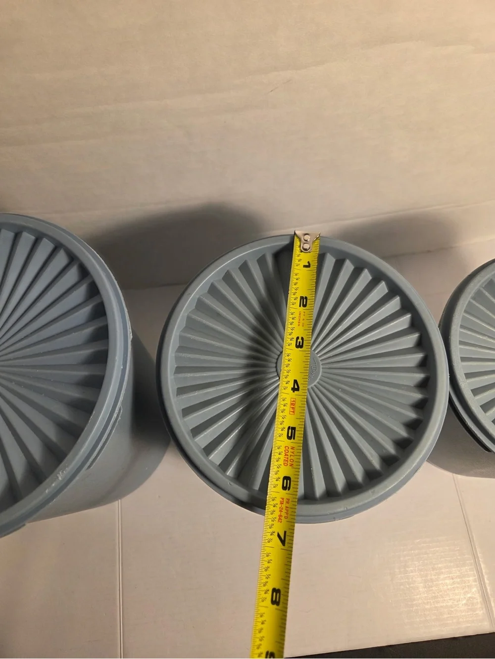 Set Of 3 Vintage Tupperware Nesting Canisters Light Blue Country With Lids